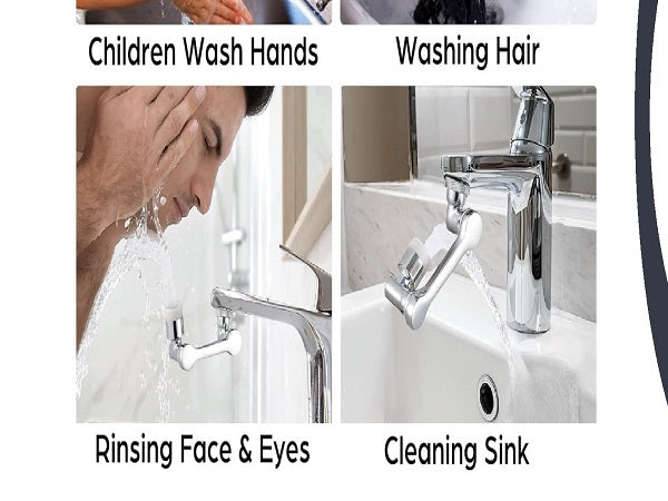 1080° Rotating Stainless Steel Faucet Extender with Dual Sprayer