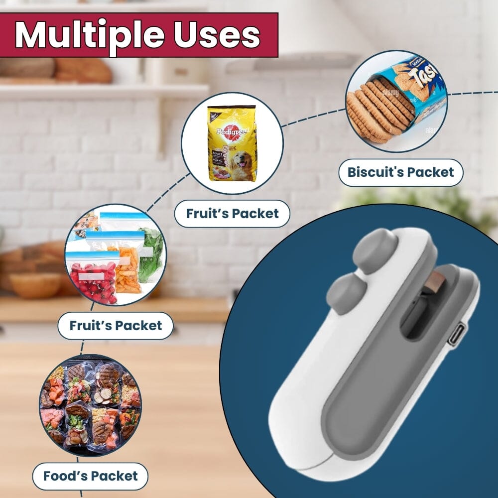 2-in-1 Mini Bag Sealer & Cutter – Keep Snacks Fresh