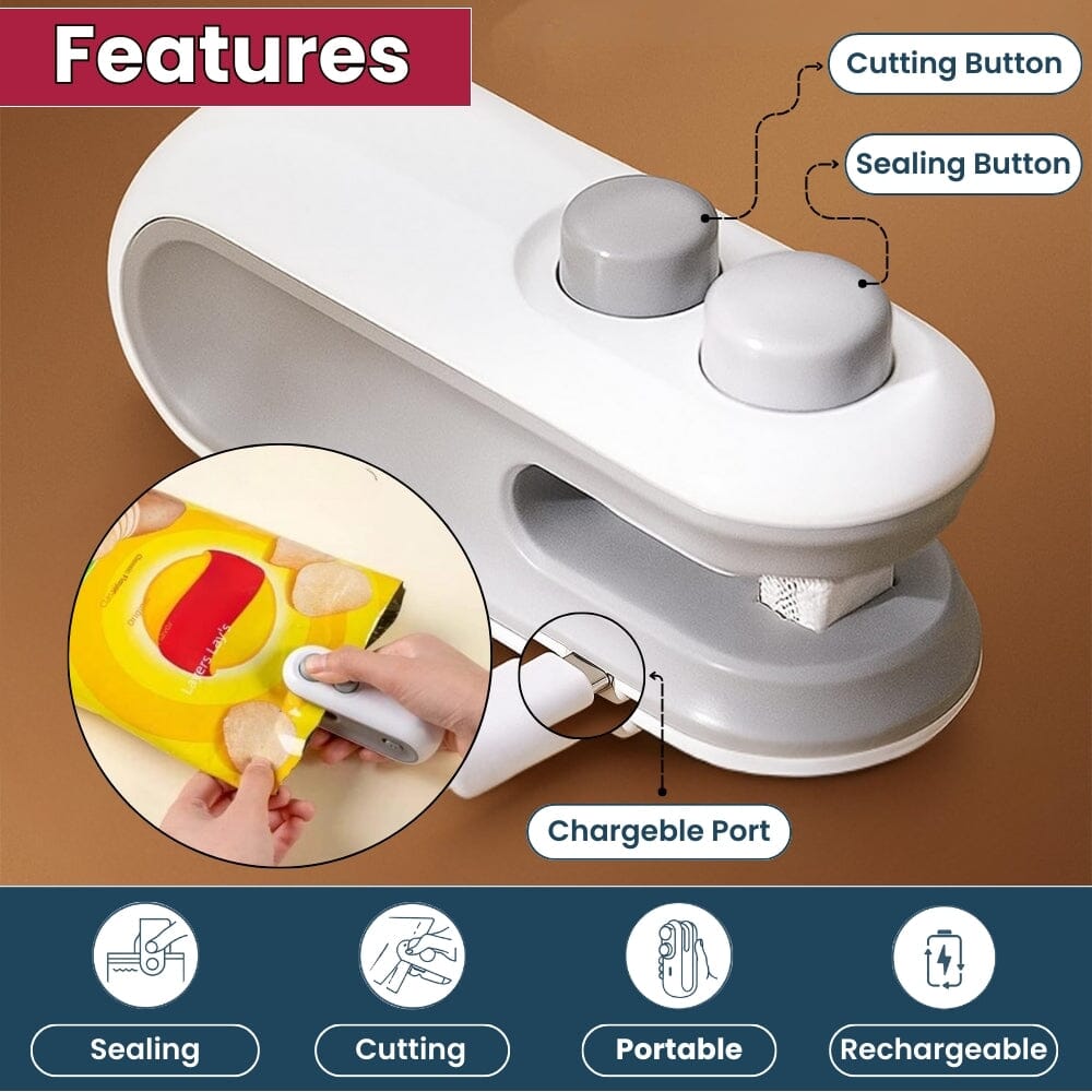 2-in-1 Mini Bag Sealer & Cutter – Keep Snacks Fresh