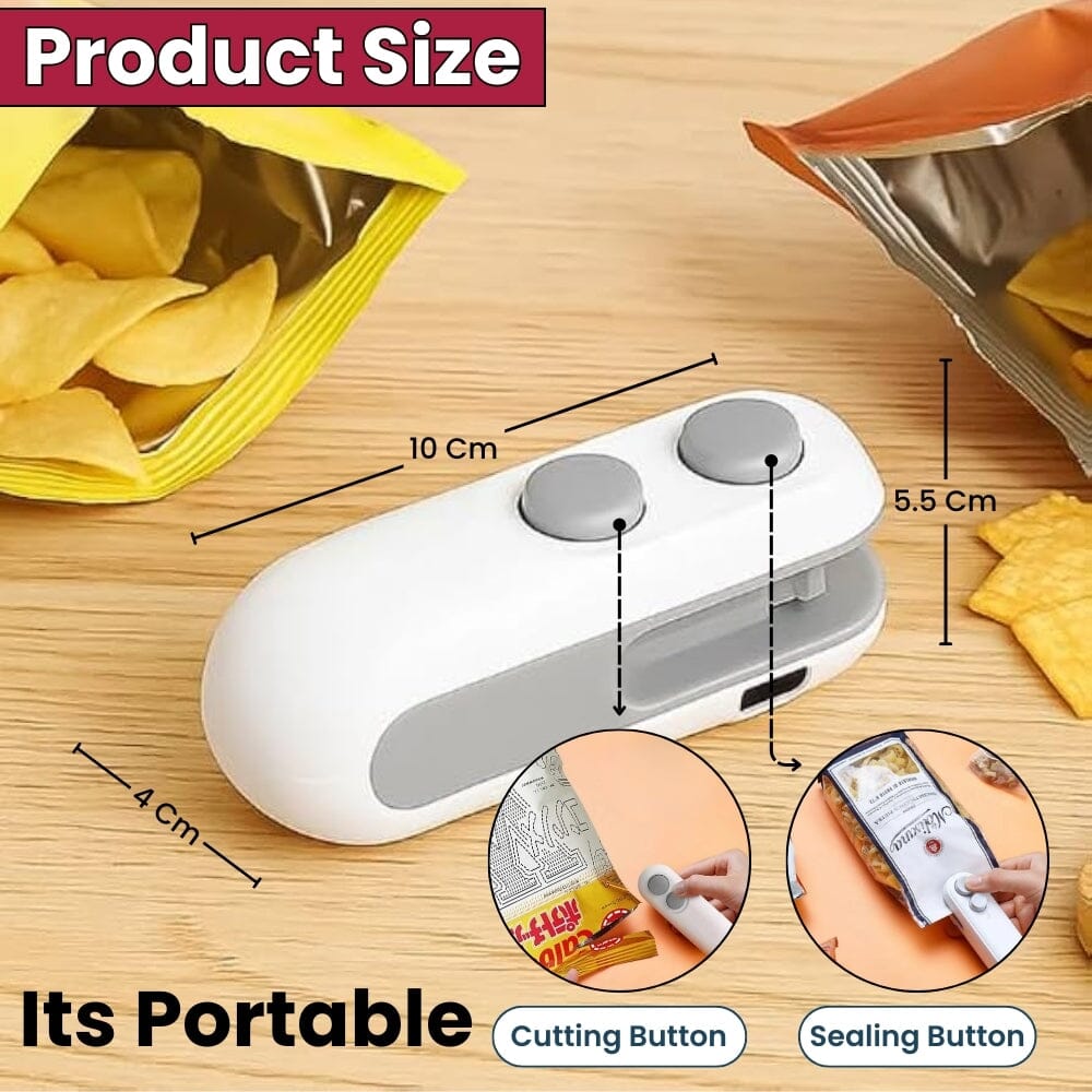 2-in-1 Mini Bag Sealer & Cutter – Keep Snacks Fresh