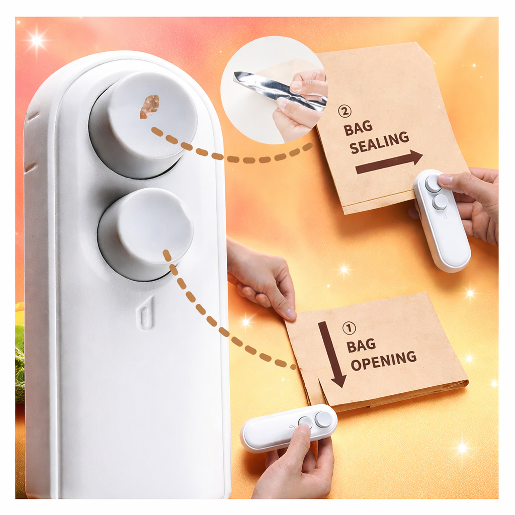 2-in-1 Mini Bag Sealer & Cutter – Keep Snacks Fresh