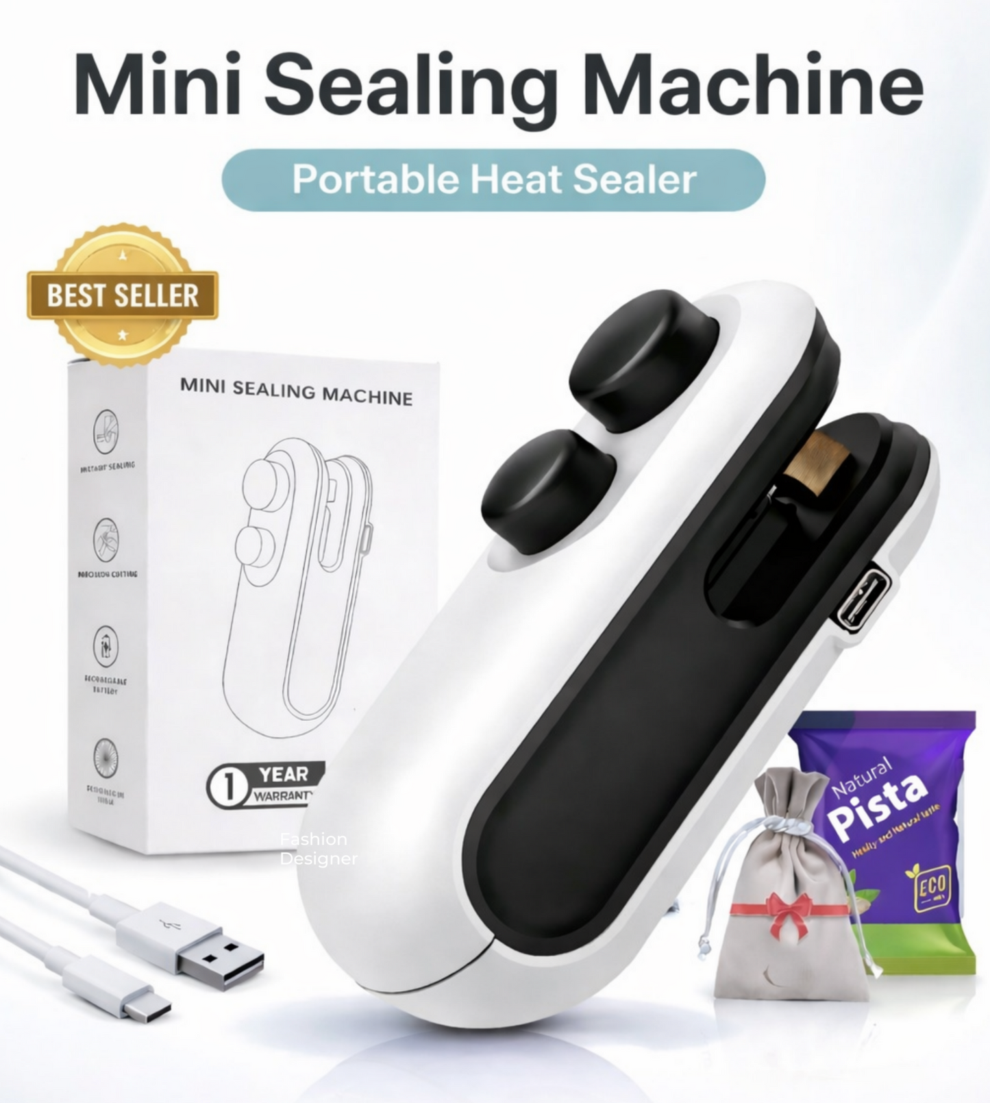 2-in-1 Mini Bag Sealer & Cutter – Keep Snacks Fresh