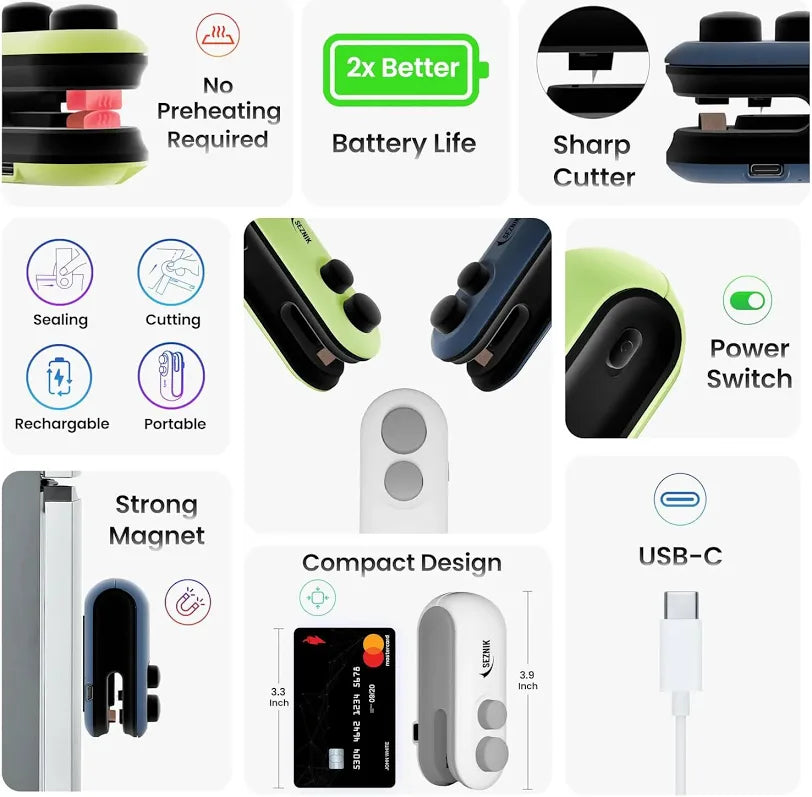 2-in-1 Mini Bag Sealer & Cutter – Keep Snacks Fresh